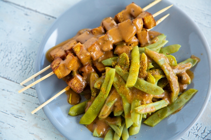 Tofu Sate with Green Beans